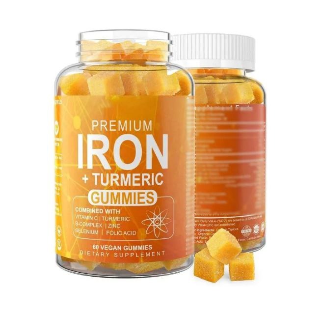 Premium Iron & Turmeric Gummies bottle - Energy boost and hair growth supplement Kenya
